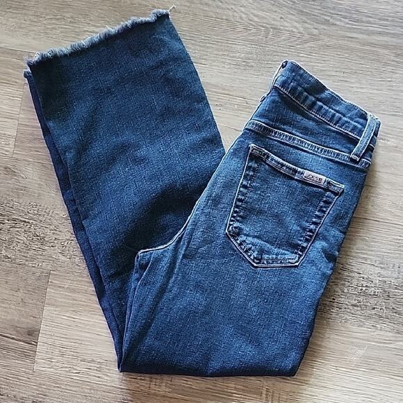 Joe's Jeans Blue Denim Jeans Freya Raw Hem High Rise Stretchy - Picture 2 of 7